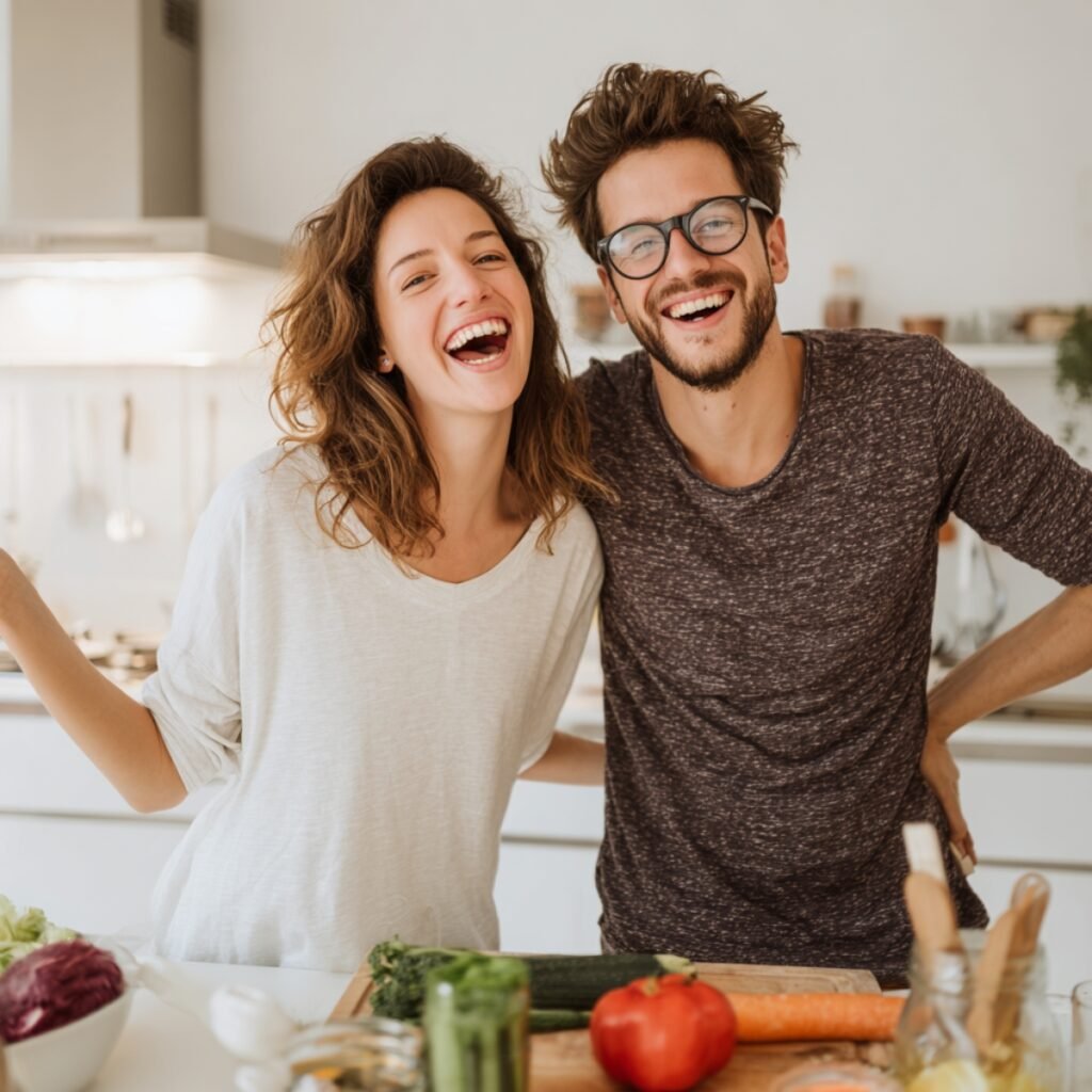 safa with her husband william cooking for their website easy savory meals 
